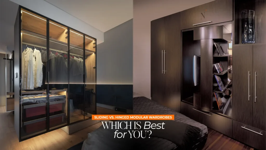 Comparison between sliding and hinged modular wardrobes by the best modular wardrobes manufacturer in Uttarakhand – modern bedroom wardrobe designs