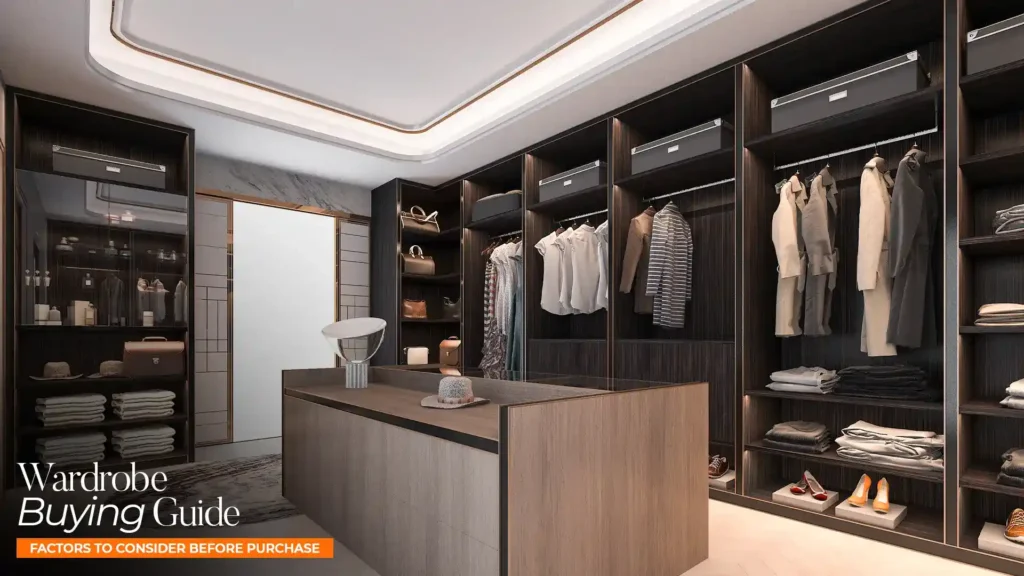 Best modular wardrobes in Uttarakhand featuring premium walk-in wardrobe design with customized storage compartments, hanging sections, drawers, shelves, and modern organization solutions
