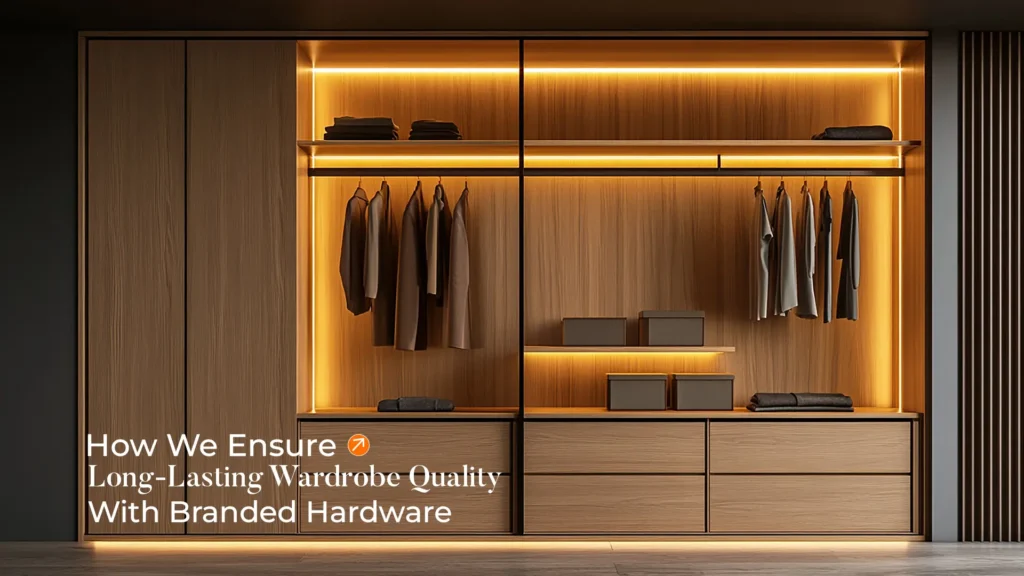 Modern wooden modular wardrobe with branded fittings – Best modular wardrobes in Uttarakhand