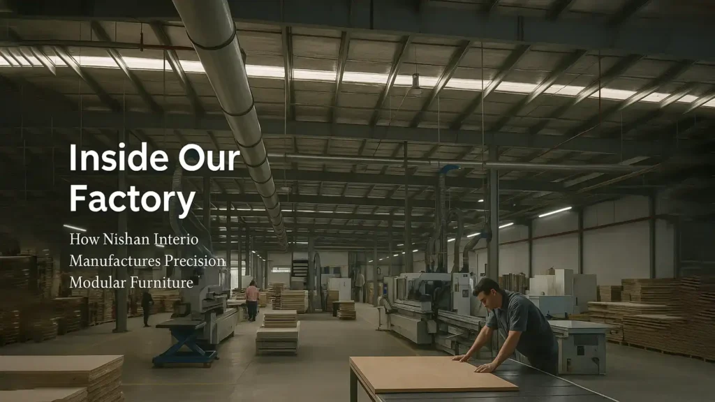 Best home interior manufacturer in Uttarakhand showcasing a modern furniture manufacturing facility producing precision modular furniture, kitchens, wardrobes, and custom interior solutions