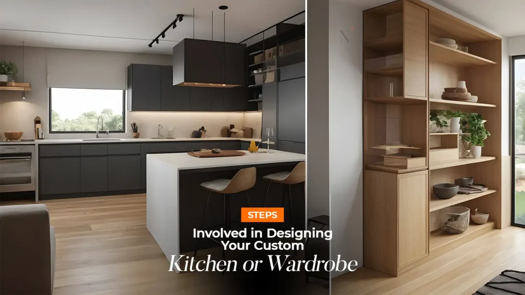 Modern kitchen and wooden wardrobe design – Contact for custom kitchen and wardrobes in Uttarakhand