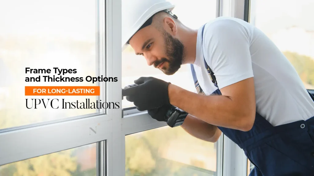 Technician measuring uPVC window frame – Best Windows and Doors in Uttarakhand