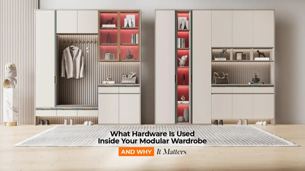 Premium hardware details in the best modular wardrobes in Uttarakhand with modern, functional design