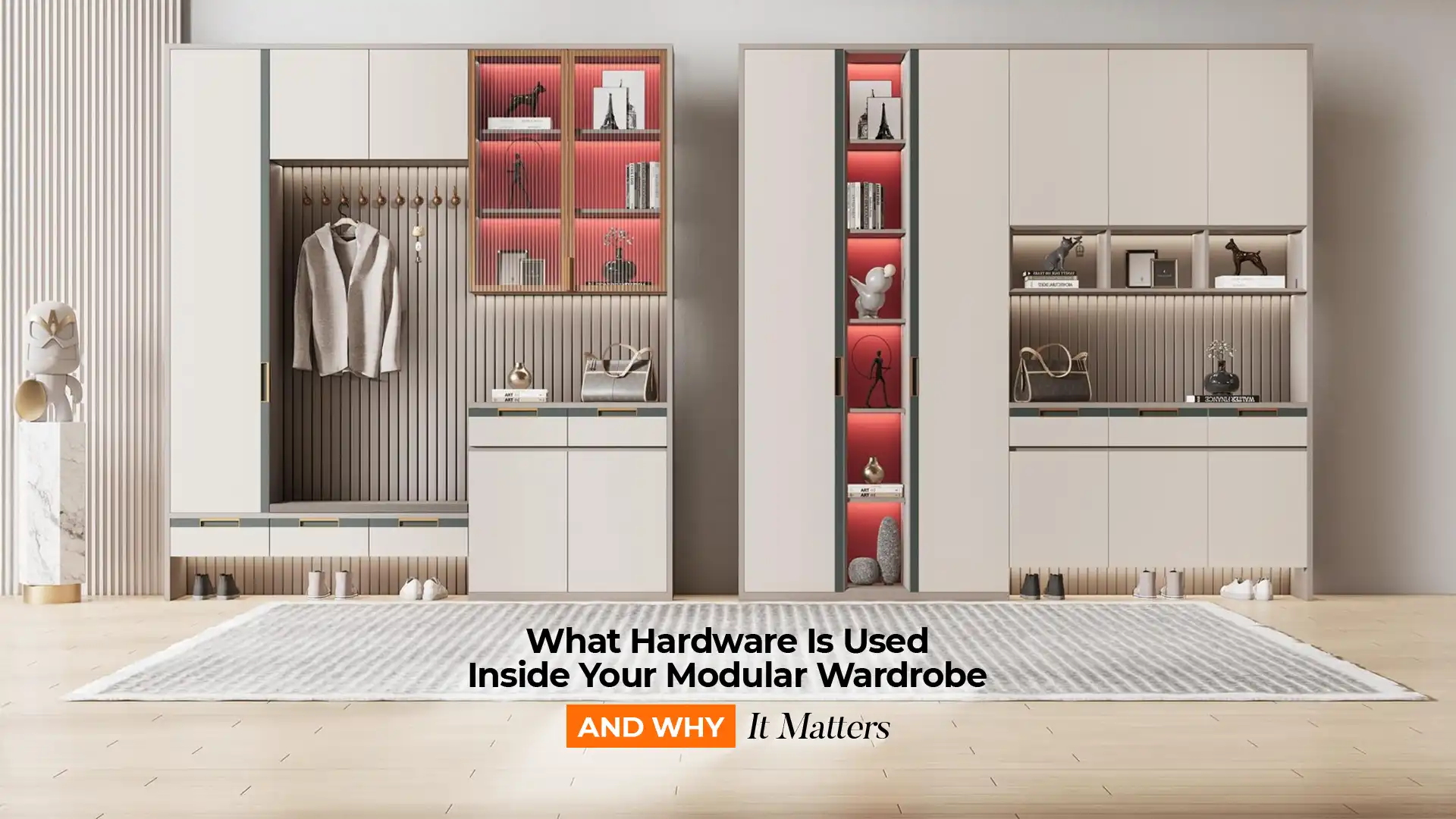 Premium hardware details in the best modular wardrobes in Uttarakhand with modern, functional design