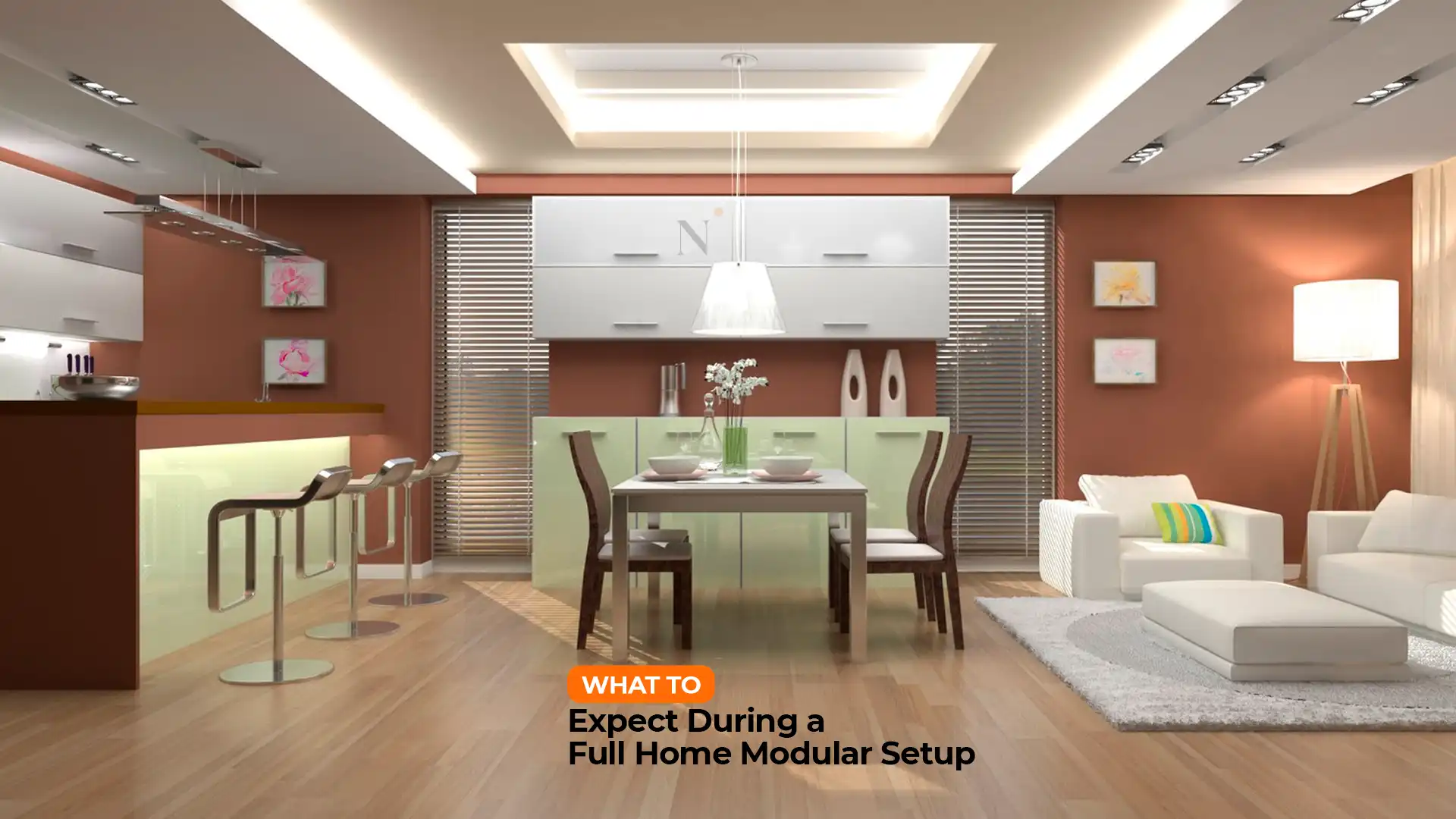 Modern modular kitchen and wardrobe setup in a stylish Uttarakhand home – Best Modular Kitchen and Wardrobes in Uttarakhand