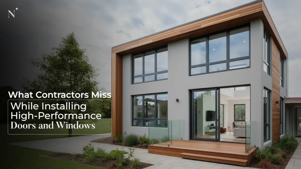 Modern house with large windows and doors