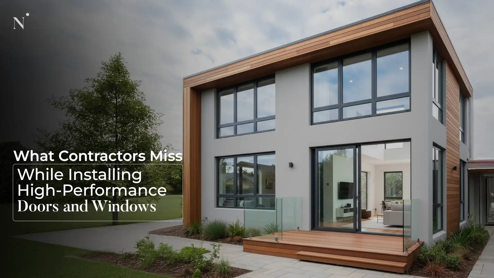 Modern house with large windows and doors