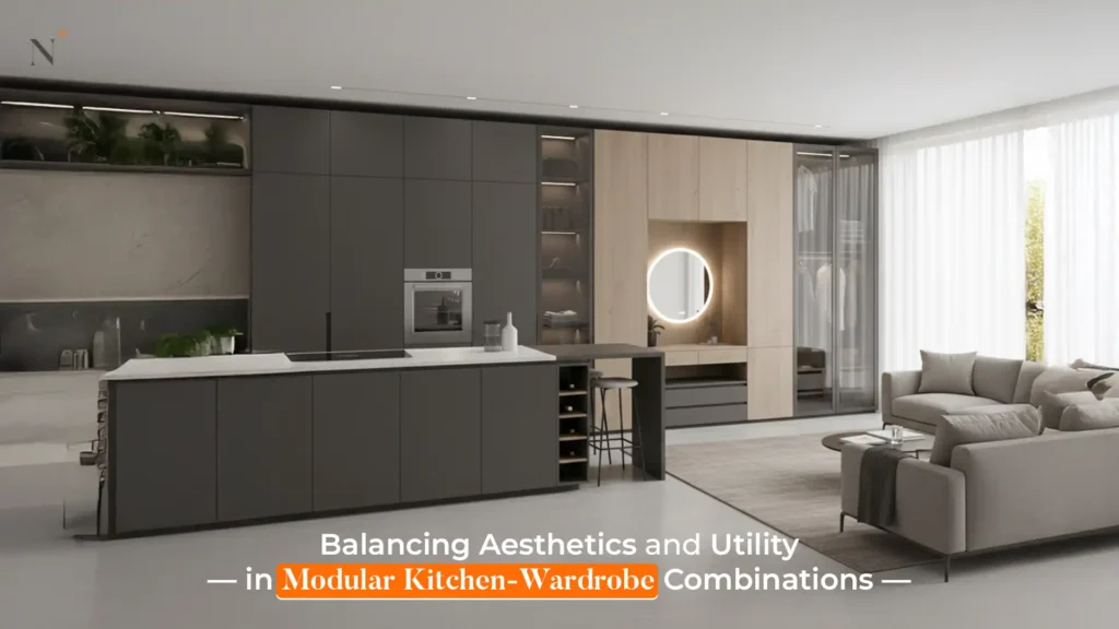 Modern home interior showcasing the best modular kitchen and wardrobes in Uttarakhand with sleek design, smart storage, and contemporary aesthetics.