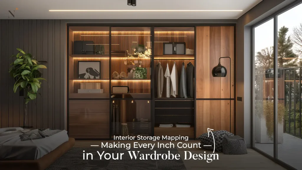 Stylish wardrobe with organized storage solutions.