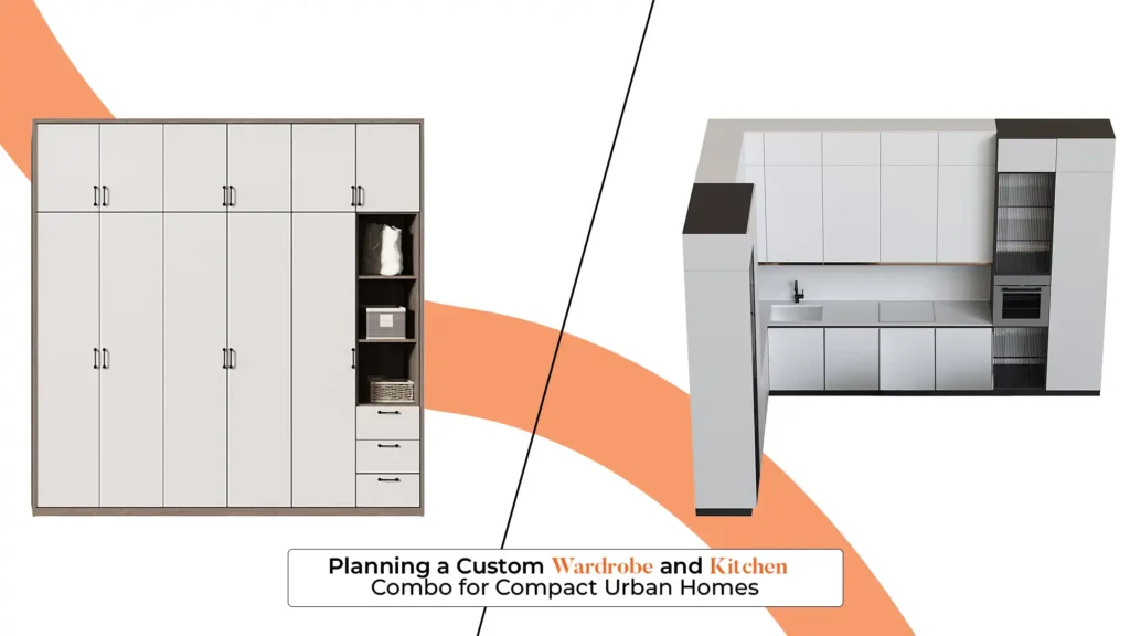 Contact for custom kitchen and wardrobes in Uttarakhand — modern wardrobe and kitchen combo design