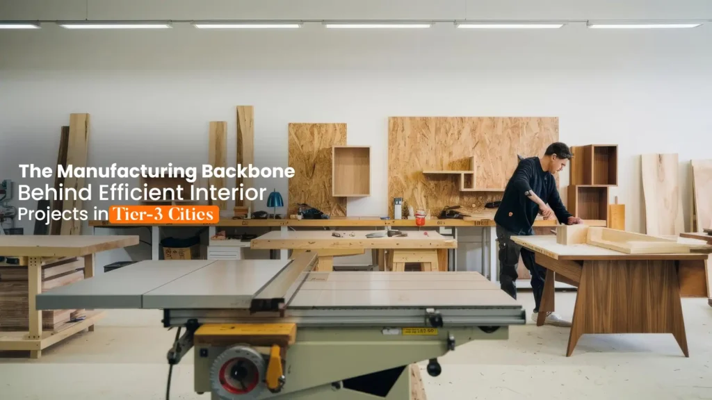 Skilled craftsman working in a modern workshop of the Best Home Interior Manufacturer in Sitarganj