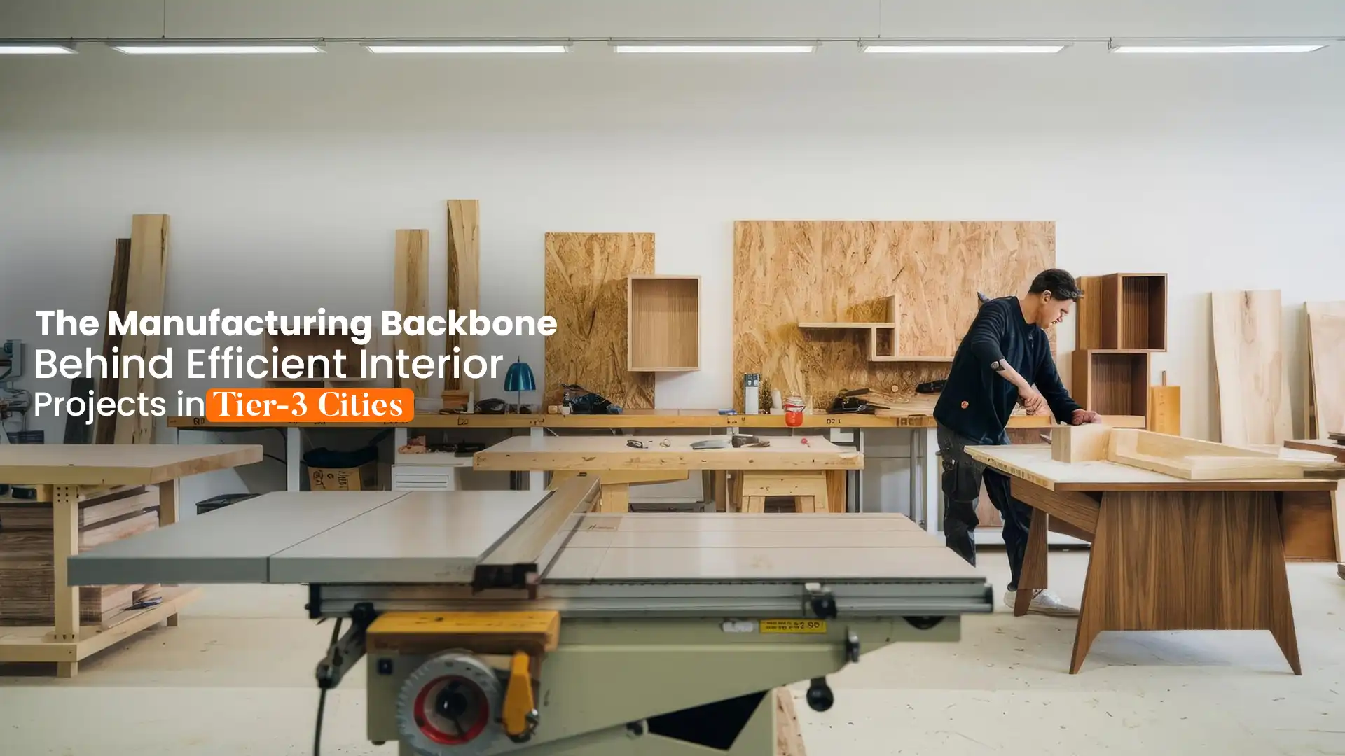 Skilled craftsman working in a modern workshop of the Best Home Interior Manufacturer in Sitarganj