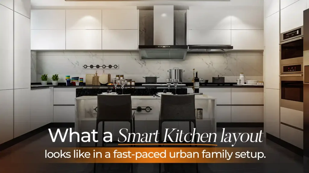 Modern modular kitchen setup with smart layout and premium storage, showcasing the Best Modular Kitchen in Rudrapur