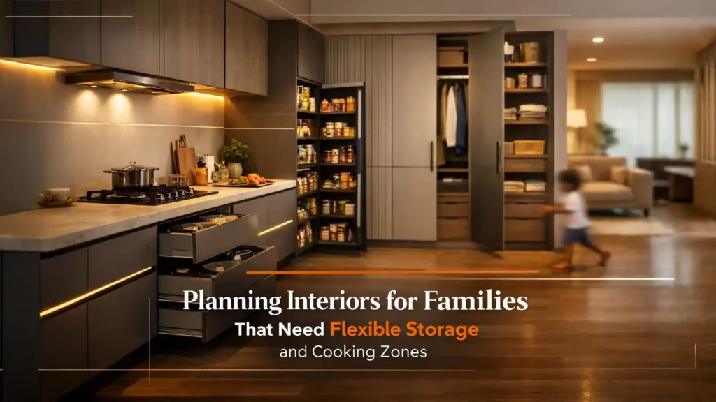 Best modular kitchen and wardrobes in Kashipur designed with flexible storage, pantry units, and organised wardrobes for families