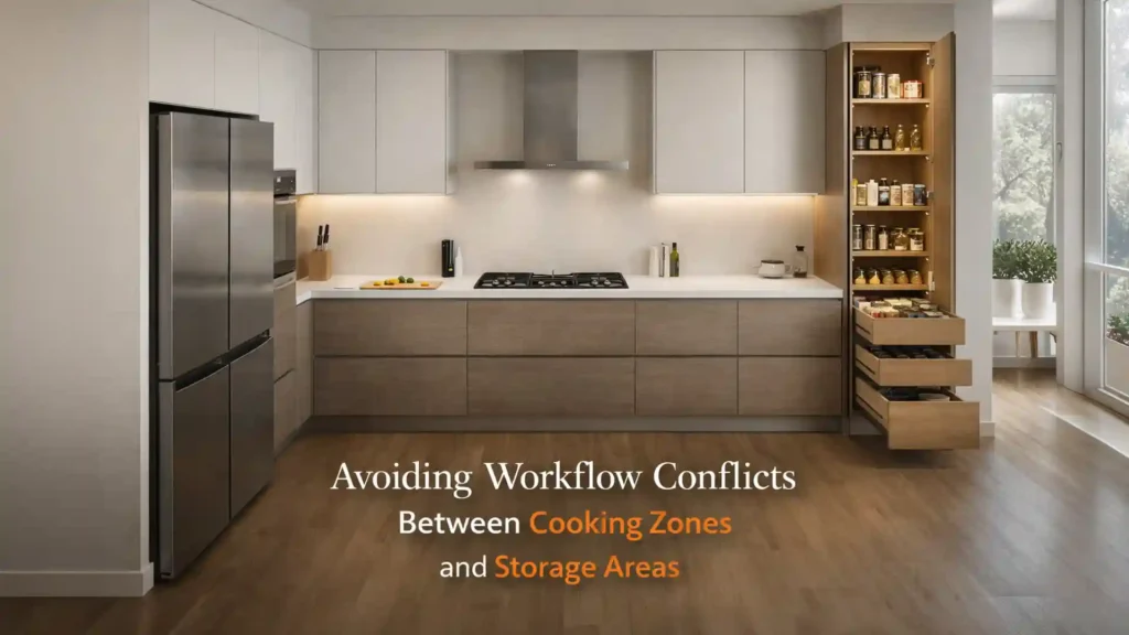 Modern kitchen layout showcasing the Best Modular Kitchen in Haldwani with optimized cooking zones and storage cabinets