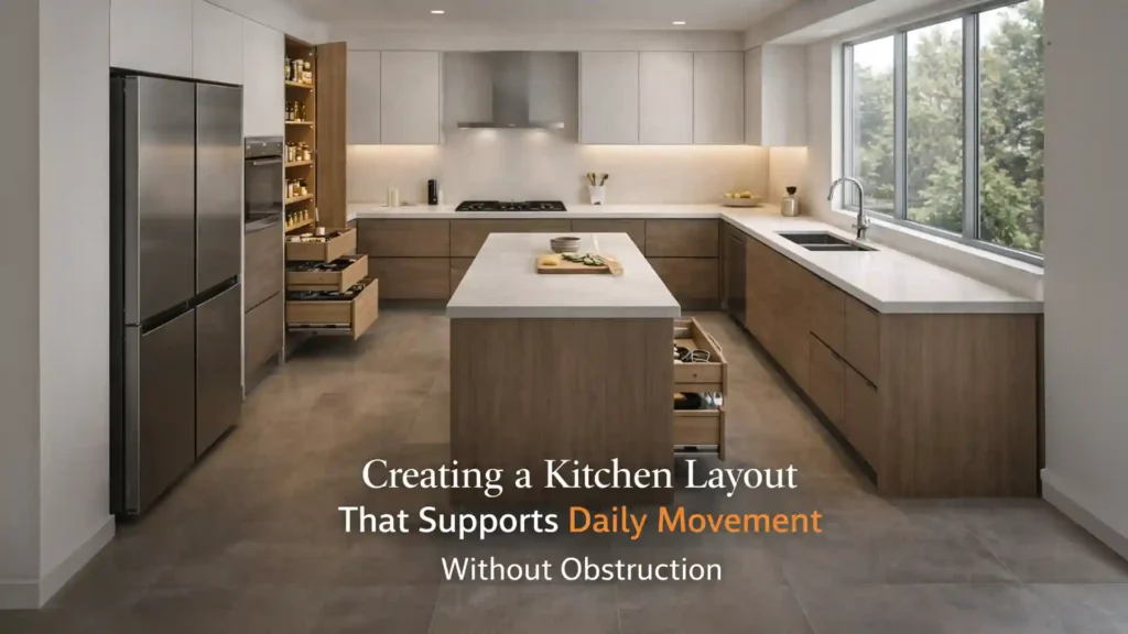 Modern kitchen layout showcasing the Best Modular Kitchen in Rudrapur with smart storage and functional design
