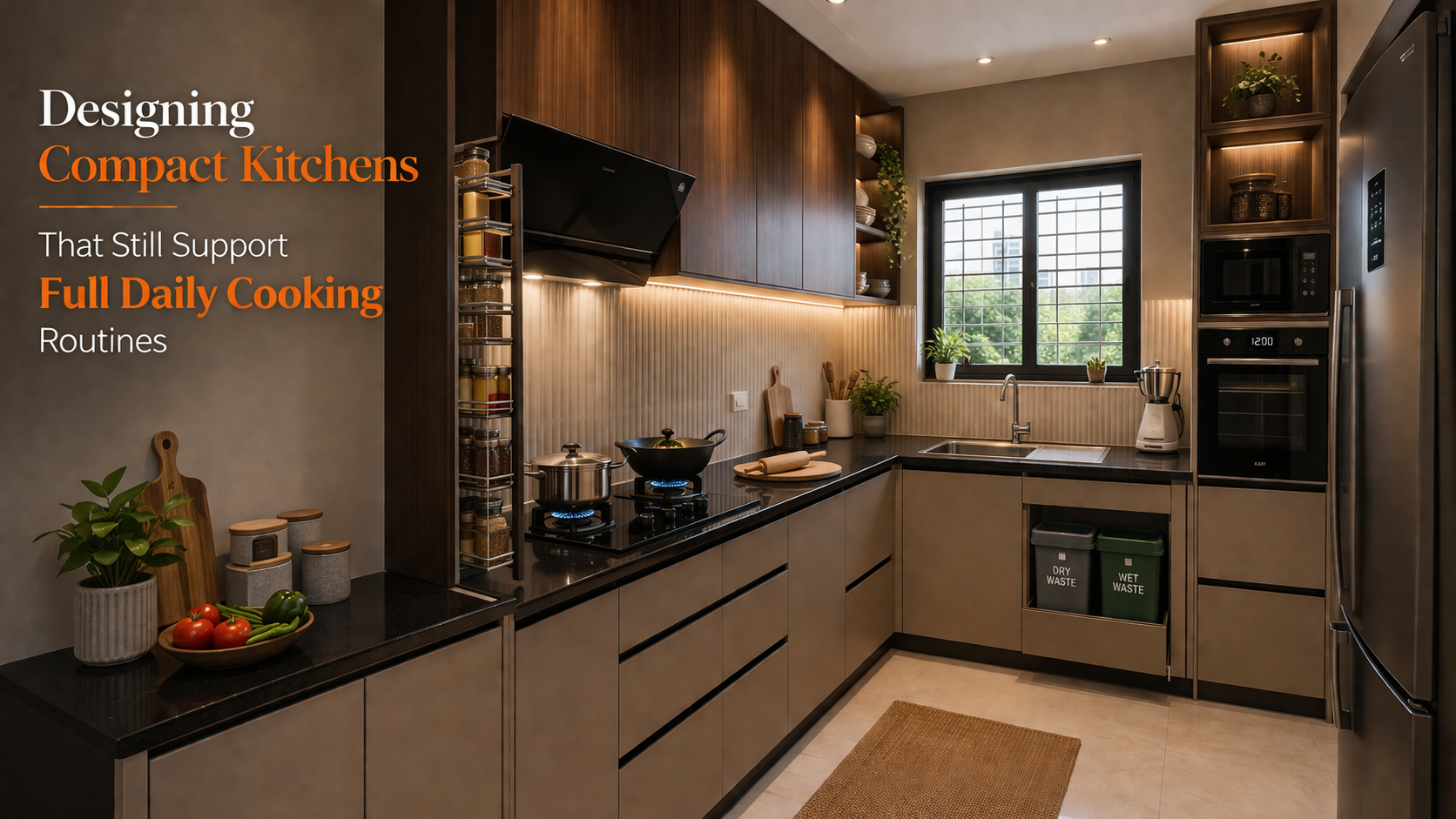 best modular kitchen in Rudrapur with compact layout and modern storage for daily cooking