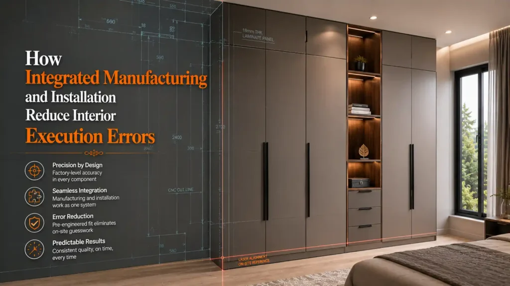 Best home interior manufacturer in Sitarganj delivering precision-designed wardrobes, seamless installation, factory-controlled production, and high-quality interior solutions