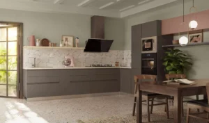 Contemporary modular kitchen with premium cabinetry, integrated appliances, stylish lighting, and modern interior aesthetics by Nishan Interio – Modern Interior Designs in Haldwani